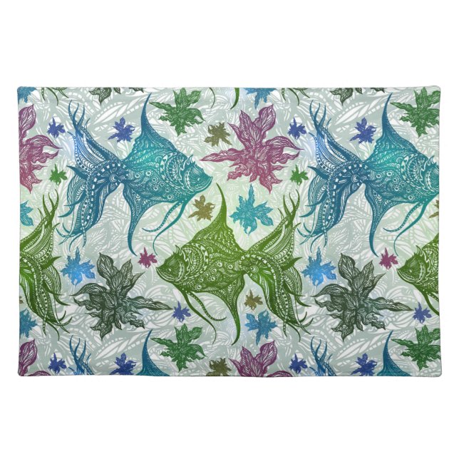 Vintage Fish Pattern Cloth Placemat (Front)