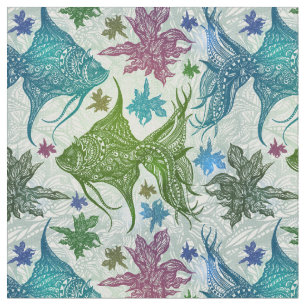Vintage Fish Pattern Fabric