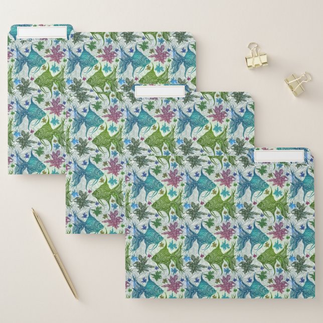 Vintage Fish Pattern File Folder (Set)