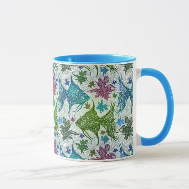 Vintage Fish Pattern Mug (Right)