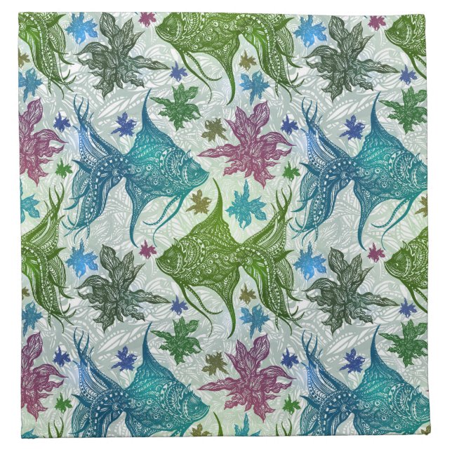 Vintage Fish Pattern Napkin (Front)