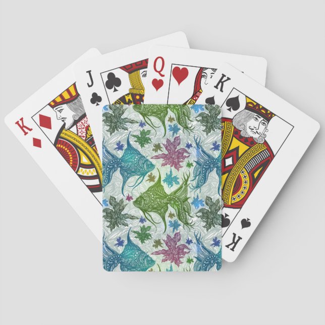 Vintage Fish Pattern Poker Cards (Back)