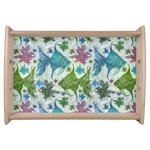 Vintage Fish Pattern Serving Tray