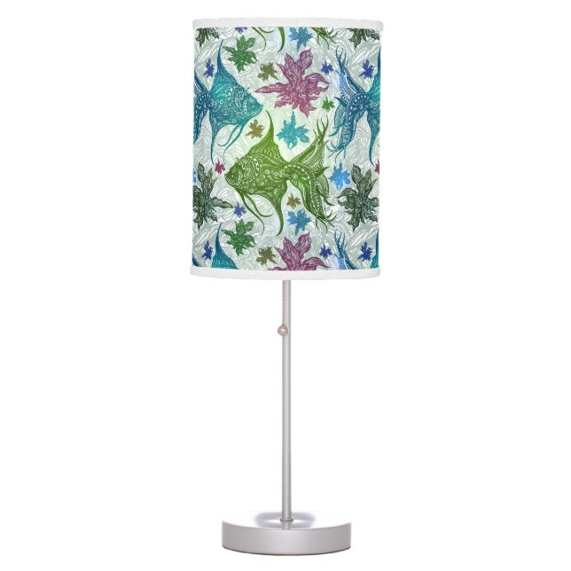 Vintage Fish Pattern Table Lamp (Front)