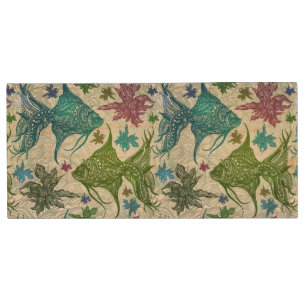 Vintage Fish Pattern Wood USB Flash Drive