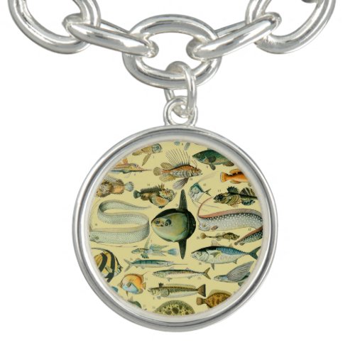 Vintage Fish Scientific Fishing Art Bracelet