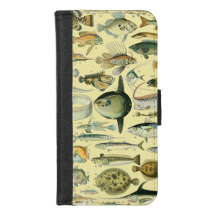 Vintage Fish Scientific Fishing Art iPhone 8/7 Wallet Case