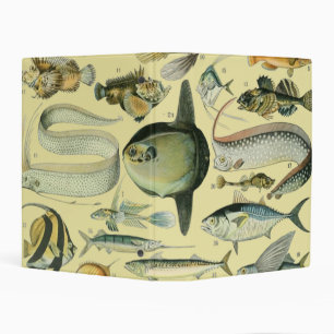 Vintage Fish Scientific Fishing Art Mini Binder