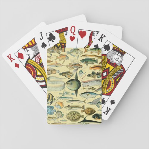 Vintage Fish Scientific Fishing Art Poker Cards