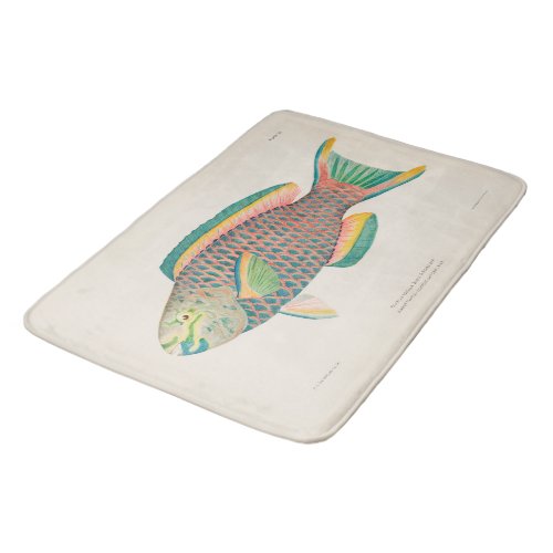 Vintage Fish Scientific Illustration  Bath Mat