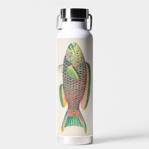 Vintage Fish Scientific Illustration  Water Bottle