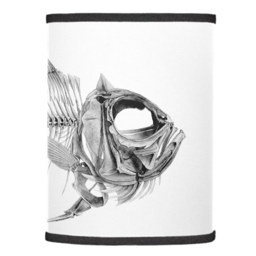 Vintage fish skeleton etching lamp shade