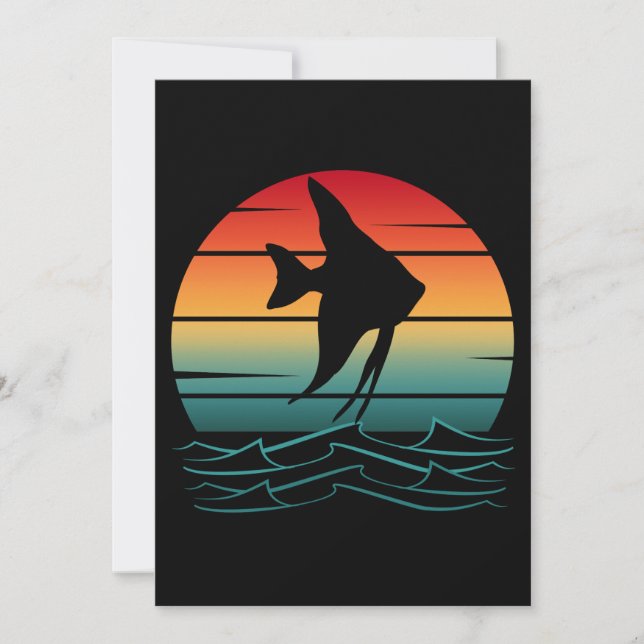 Vintage Fish Sunset Fishing Invitation (Front)