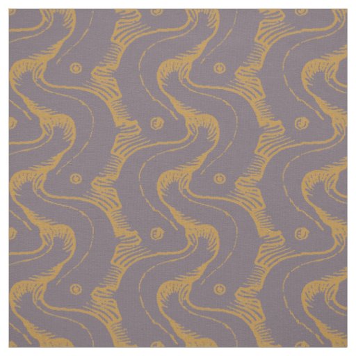 Vintage Fish Wave Pattern by Koloman Moser Fabric