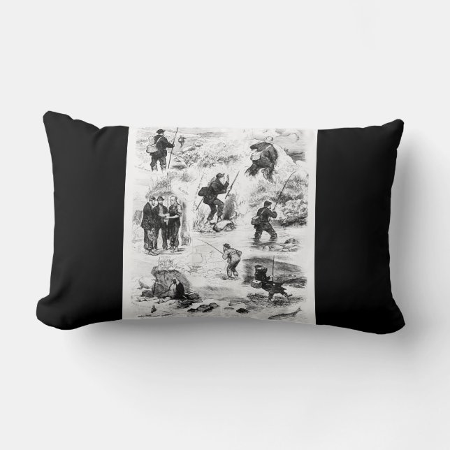 "Vintage fisherman" Lumbar Pillow (Front)