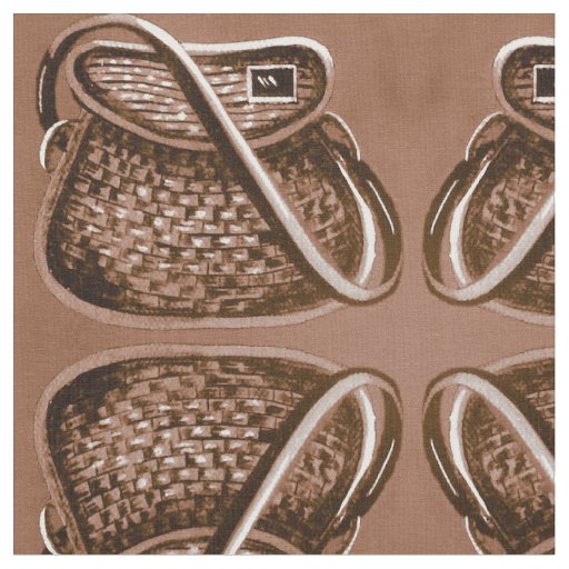 Vintage Fishing Antique Basket Fabric