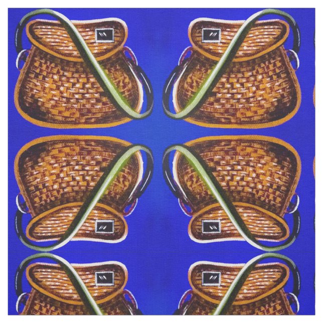 Vintage Fishing Basket Fabric (Swatch)