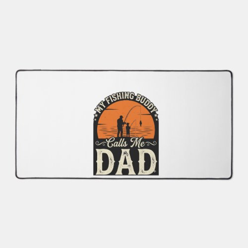 Vintage Fishing Buddy Dad Shirt Design_1 Desk Mat