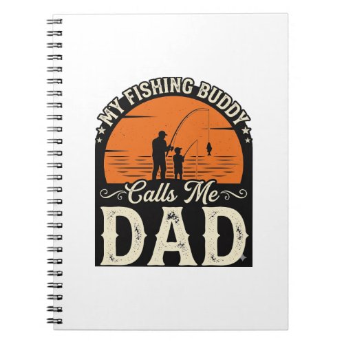Vintage Fishing Buddy Dad Shirt Design_1 Notebook