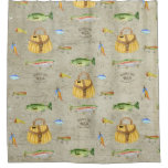 Vintage Fishing Cabin Large Mouth Bass Trout Fish Shower Curtain at Zazzle