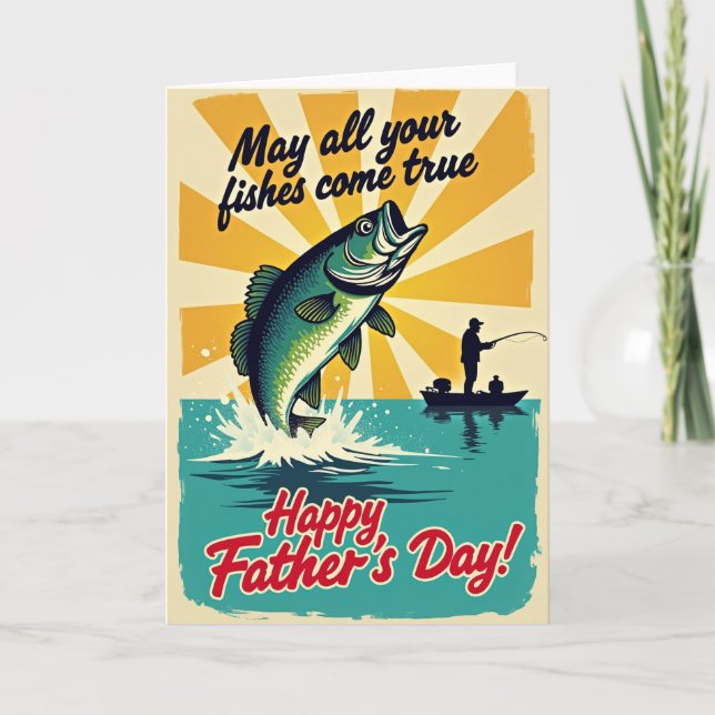 Vintage Fishing Fathers Day Card (Front)