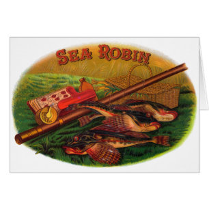 Vintage Fishing Gear Cigar Label Art, Sea Robin Cards