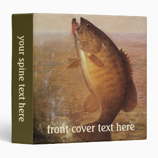 Vintage Fishing, Leaping Smallmouth Bass on Line 3 Ring Binder