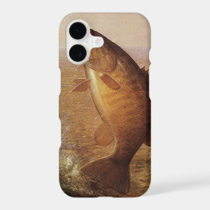 Vintage Fishing, Leaping Smallmouth Bass on Line iPhone 17 Case