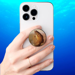 Vintage Fishing, Leaping Smallmouth Bass on Line PopSocket