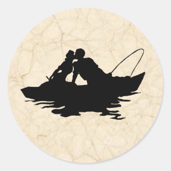 Vintage Fishing Lovers Sticker by RiverJude at Zazzle