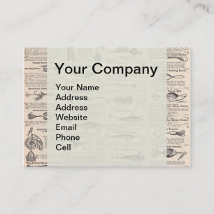 Vintage Fishing Lures: Antique 1900s Fisherman Business Card