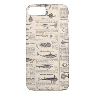 Vintage Fishing Lures: Antique 1900s Fisherman iPhone 8/7 Case