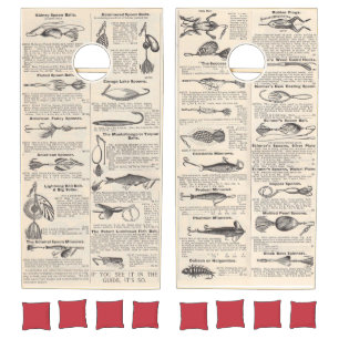 Vintage Fishing Lures: Antique 1900s Fisherman Cornhole Set