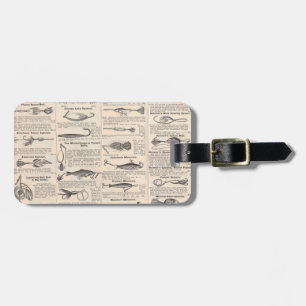 Vintage Fishing Lures: Antique 1900s Fisherman Luggage Tag