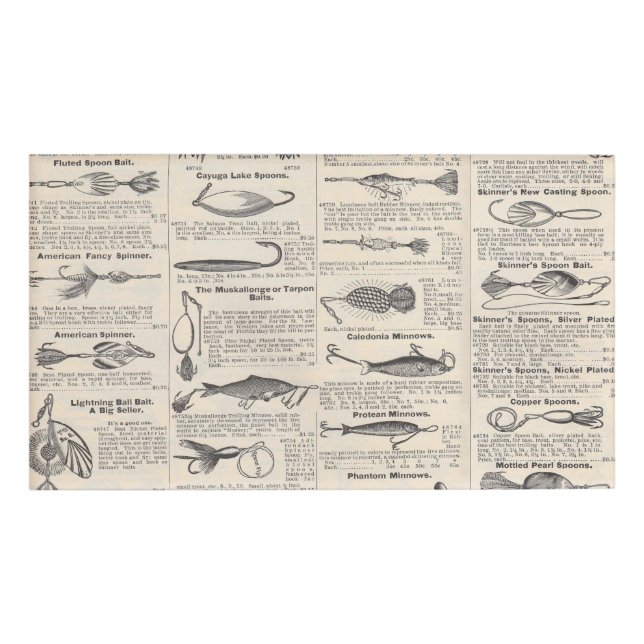 Vintage Fishing Lures: Antique 1900s Fisherman Name Tag (Front)