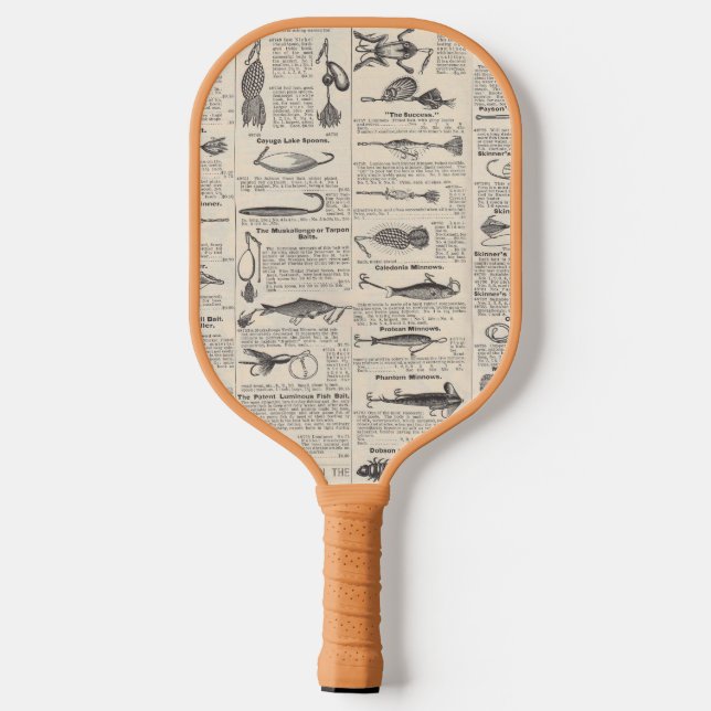 Vintage Fishing Lures: Antique 1900s Fisherman Pickleball Paddle Vintage Fishing Lures: Antique 1900s Fisherman Pickleball Paddle