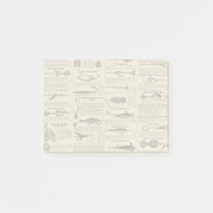 Vintage Fishing Lures: Antique 1900s Fisherman Post-it Notes