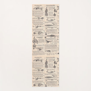 Vintage Fishing Lures: Antique 1900s Fisherman Yoga Mat