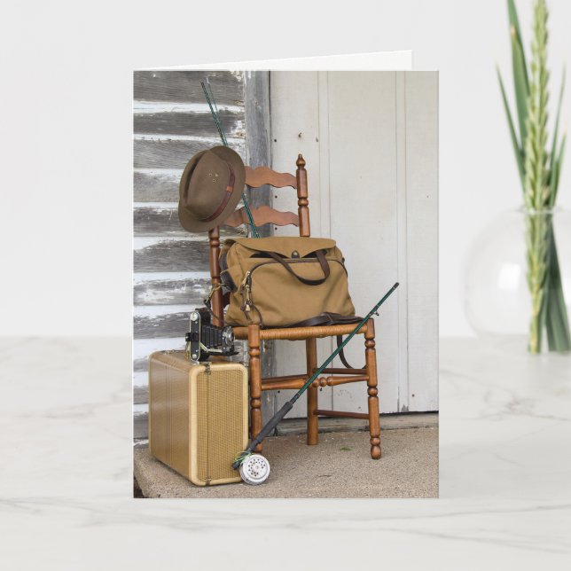 Vintage Fishing Rod For Father's Day Card (Front)