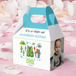 Vintage Fishing Rod "O-Fish-Ally One" 1st Birthday Favor Boxes