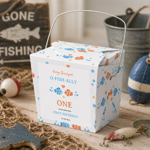 Vintage Fishing Rod O-Fish-Ally One 1st Birthday Favor Boxes