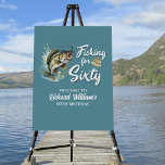 Vintage Fishing Themed 60th Birthday Party Foam Board<br><div class="desc">"Splash into your sixties: 'Fishing for Sixty" Welcome sign. Now Available!": Make a splash with our exclusive 'Fishing for sixty' birthday sign! The dynamic image of a fish jumping out of the water, combined with the iconic fisherman's hat, creates a visual masterpiece. Customize the details to make it uniquely yours,...</div>