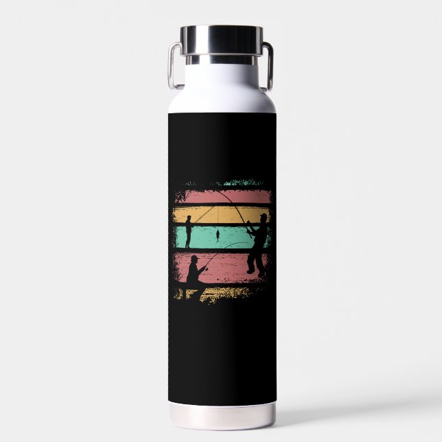 Vintage Fishing Water Bottle (Front)