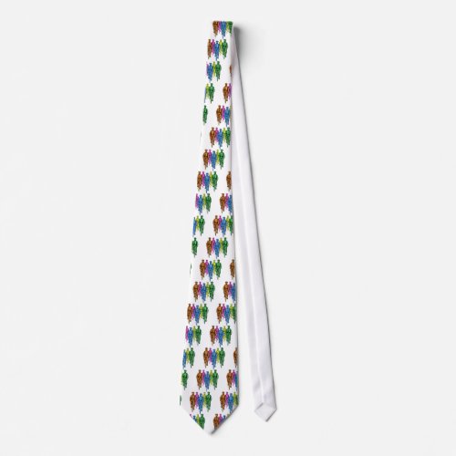 Vintage Five Fellas on Bikes Illustration Tie