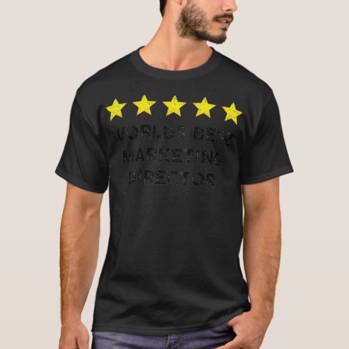 Vintage Five Star Worlds Best Marketing Director R T_Shirt