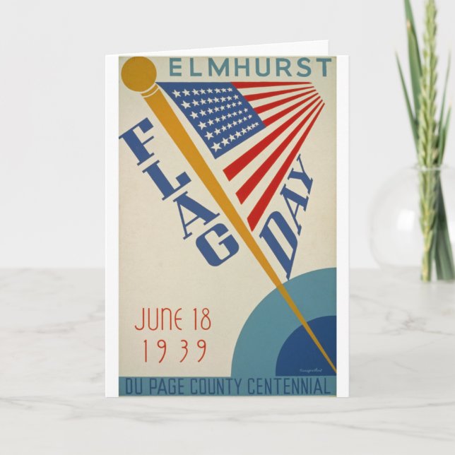 Vintage Flag Day Card (Front)