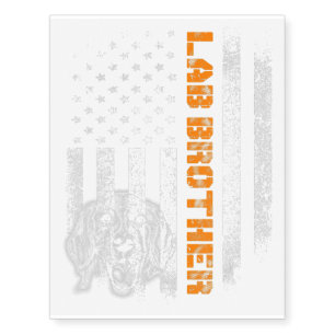 Vintage Flag Funny Dog Labrador Retriever Bro Gift Temporary Tattoos
