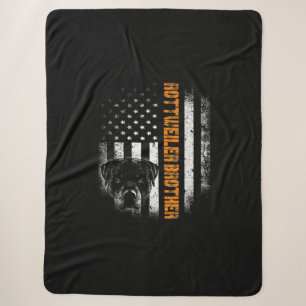 Vintage Flag funny Dog Rottweiler Brother Best Sherpa Blanket