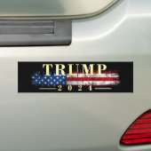 Vintage Flag Gold Donald Trump Pence 2016 Bumper Sticker (On Car)