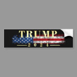 Vintage Flag Gold Donald Trump Pence 2016 Bumper Sticker